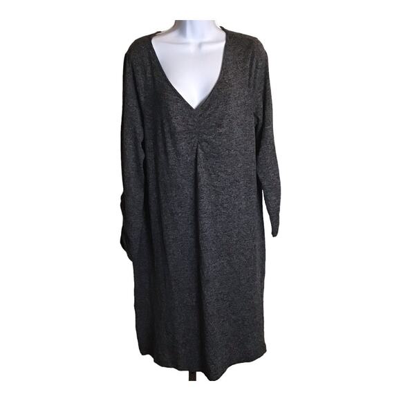 Millers Woman Gray long Sleeve Casual Midi  V-Neck Tunic Dress Sz. 16 NWT - Picture 2 of 8